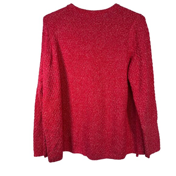 Talbots Womens Size 2X Red Textured Knit Sweater With Side Zipper Details - Picture 4 of 6